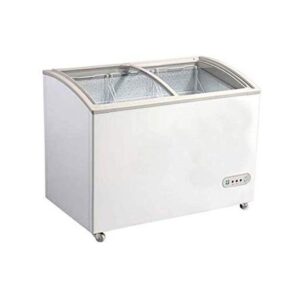 Akai 340 Liter Glass Door Chest Freezer Color White Model - CFMA-340GLER - 1 Year Full 5 Years Compressor Warranty.