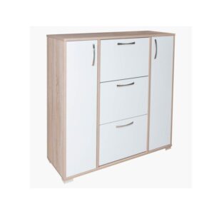 Galaxy Sanremo Shoe Cabinet-Sonoma+White-20pairs