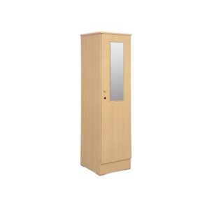 Galaxy 1 Door Wooden Wardrobe/Cupboard With Mirror, Beige - W50cm x D50cm x H190cm