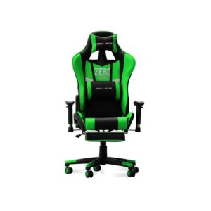 Galaxy Design Adjustable Gaming Chair – Green, with Height/Back Adjustments, Headrest, Backrest, Fixed Padded Arms, 170° Reclining