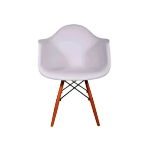 Galaxy Design Modern Dining/Coffee Arm Chair Plastic Shell With Wooden Legs White Color Size (L x D x H) 40 x 42 x 80cm Model - TF-JEAMS5.