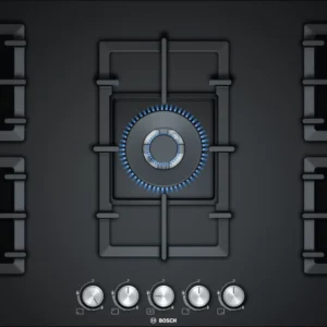 Bosch Series 6 | Gas Hob, 90 cm, 5 Burners, Color Black Model - PPQ9B6O90M - 1 Year Brand Warranty.
