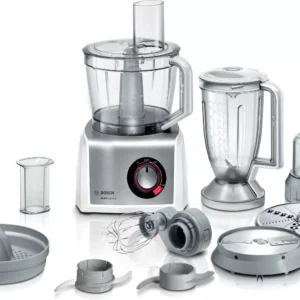 Bosch Food Processor MultiTalent 8 Brushed 1250W White Model-MC812S844 | 1 Year Brand Warranty.