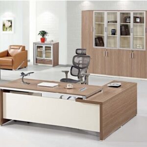 Galaxy Design Executive Class Office L Shape 210 CM Brow with White Contrast Color GDFHY-002