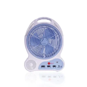 AFRA Rechargeable LED Fan, 16W, White, Plastic Body, Solar Charging Port, Model AF-0920RFNS - 2 Year Warranty