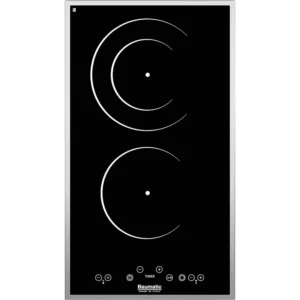Baumatic 2 Zone Ceramic Hob , Touch Controls, 9 Power Stages, Electronic Timer Safety lock 30 cm Black Model - BMEH32EE - 1 Year Full Warranty.