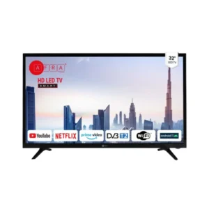 Afra 32 Inch HD LED Android 11 Smart TV Internet, Streaming, Netflix, Hulu, YouTube, Prime Video Black Model - AF-3211HDBK - 1 Year Warranty.