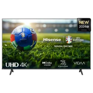 Hisense 85 Inch 4K UHD Smart TV, VIDAA Operating System, Al Sport Mode, Dolby Vision, Color Black 2024 Model - 85A62NS  - 1 Year Warranty.