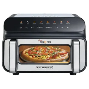 Black+Decker 10.5 Liter 5-in-1 Aerofry Oven, LED Touch Panel, 8 Presets, Preheat Function, Color Black/Silver Model - PGAF105-B5 - 2 Year Warranty