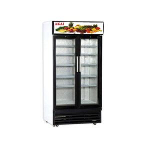 Akai 1000L 2 Doors Showcase Chiller with Self Evaporation Double Water Tray Black / White  Model SCMA-1000FD | 1 Year Full 5 Years Compressor Warranty