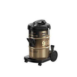 Hitachi 21 Liter Drum Vacuum Cleaner, 2100 W, Color Black/Gold Model - CV-960YBK - 1 Year Warranty.