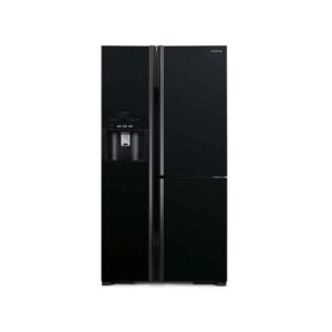 Hitachi 700 Liter Side by Side Refrigerator, Water Dispenser with Automatic Ice Maker, Inverter Control, Color Glass Black Model - RS700GPUK2GBK - 1 Year Full 10 Years Compressor Warranty