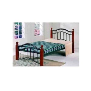 Galaxy Design Single Bed Metal & Wood Mahogany Color GDF-8882MHG