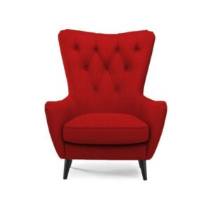 Galaxy Design Louvre Single Seat Sofa - Velvet Fabric, Quilted Button Back Design, Red GDFLVR-564-23SS