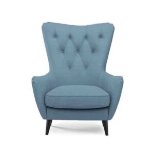 Galaxy Design Louvre Single Seat Sofa – Poly Cotton Fabric, Quilted Button Back, Light Greyish Blue Color GDFLVR-3060-11SS