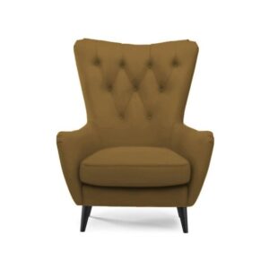 Galaxy Design Louvre Single Seat Sofa - Velvet Fabric, Quilted Button Back Design, Brown GDFLVR-564-13SS