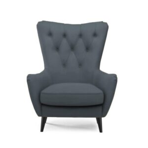 Galaxy Design Louvre Single Seat Sofa - Velvet Fabric, Quilted Button Back Design, Grey GDFLVR-564-18SS