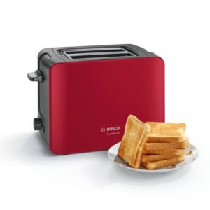 Bosch 2 Slice Plastic Toaster 1090 Watt Red Model-TAT6A114GB | 1 Year Brand Warranty.