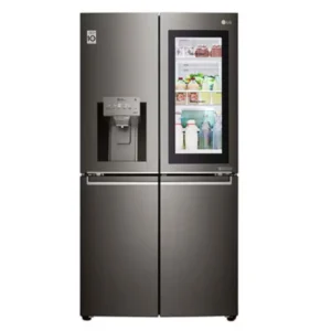 LG 705 Liter Side By Side Refrigerator, With Water Dispenser, Inverter Compressor, Insta View, Color Dark Silver Model - GRX24FMKBL - International Version.
