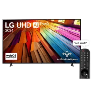 LG 75 Inch 4K UHD Al Smart TV, UT80 Series, WebOS 24, HDR10, Al Magic Remote, Color Black Model - 75UT80006LB-AMEE - 1 Year Warranty.