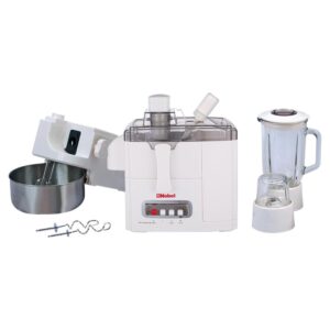 Nobel 10 in 1 Food Factory, Juicer, Meat Grinder, 400 W, Stainless Steel Strainer and Bowl, Color White Model - NFP888 - 1 Year Warranty.