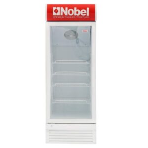 Nobel 325 Liter Showcase Upright Chiller, Single Door, Internal Led Canopy Lighting With Inner Lights Color White Model - NSF325 - 1 Year Full 5 Years Compressor Warranty.
