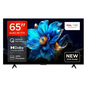TCL 65 Inch 4K QLED Smart TV, P7K Series, Google TV, Dolby Atmos, Dolby Vision, HDR10+, Color Black Model - 65P7K - 1 Year Warranty.