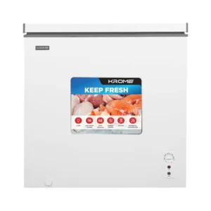 KROME 225 Liter Chest Freezer, Single Door, Defrost, R600a Refrigerant, Recessed Handle, Color White Model - KR-CF225R - 1 Year Full 5 Years Compressor Warranty.