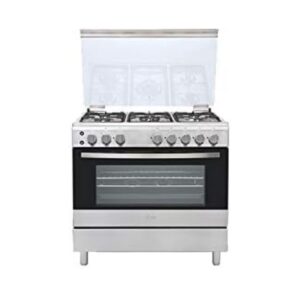 LG 5 Burner Gas Cooker, Dual Heating, Rotisserie Grilling, 90 x 60 cm Color Silver Model - LF98V00S - International Version.