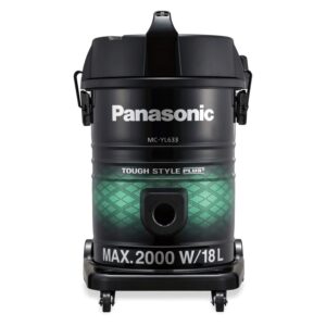 Panasonic 18 Liter Drum Vacuum Cleaner, 2000 Watt, Anti Bacteria Filter, Color Black/Green Model - MC-YL633 - 1 Year Warranty