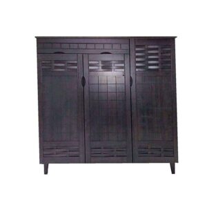 AE Elegant Design Three Door Shoe Cabinet – Wenge