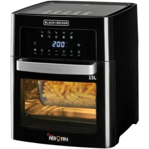 Black+Decker 15 Liter Digital Air Fryer Oven, 1700W, Touch Control, Rapid Air Convection, Adjustable Temp, Color Black Model - AOF150-B5 - 2 Year Warranty.