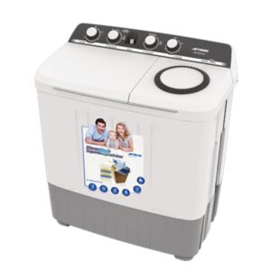 Aftron 10 Kg Twin Tub Washing Machine Multiple Wash Programs Air Dry Function Plastic Body Large Powerful Color White Model - AFW10500X - 1 Year Brand Warranty.