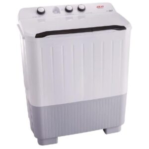 Akai 7 kg Semi-Automatic Twin Tub Washing Machine Powerful Pulsator, Energy Efficient, Easy Wash Timer, Spin Timer White  Model WMMAX07TT | 1 Year Warranty