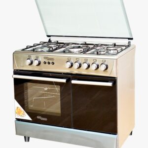 Super General 5 Burner Gas Cooking Range Grill Oven With Full Safety Automatic Ignition Stainless Steel 90 x 60 cm Model - SGC97LSX - 1 Year Warranty.