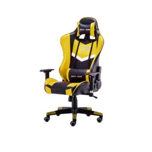 Galaxy Design Adjustable Gaming Chair – Yellow Color, Height & Back Adjustable with Headrest, Backrest, and 170° Recline
