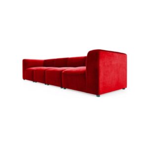 Galaxy Design Juno 4 seater Sofa Wood Base Red Color
