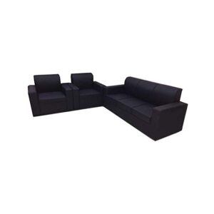 Galaxy Design 3 Piece Modern Living Room Sofa Set - Black