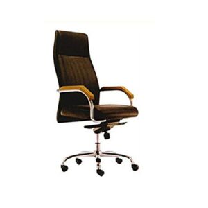 Galaxy Office Chair High Back – Brown, Standard Design with Stainless Steel Wheel Frame Model GNAD-F57As