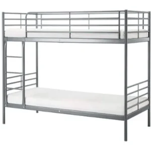 Galaxy Heavy Duty Metal Bunk Bed Color Silver Size Single (L x W x H: 190 x 90 x 175 cm) Model -190-90