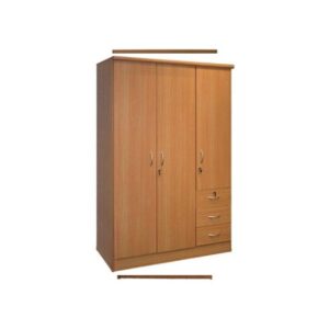 Galaxy 3 Door Wooden Wardrobe Beige Color Model - GDF6338