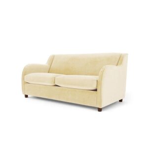 Galaxy Design Velvet Series 2 Seater Sofa – Helena Design, Velvet Fabric, Pure Wood Base, Light Beige Model GDFHLN-564-02
