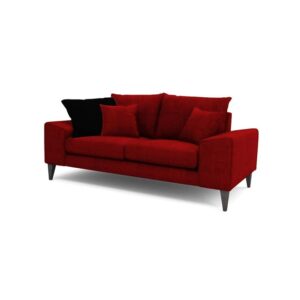 Galaxy Design Quartz Series 2-Seater Sofa – Pure Poly Cotton Fabric, Red, Wooden Base Model: GDQS-3060-18D