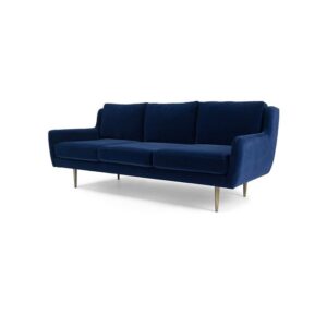 Galaxy Design Velvet Series 3-Seater Sofa - Attractive Simon Design, Velvet Fabric, Pure Wood Base, Dark Blue Color GDFSMN-564-52