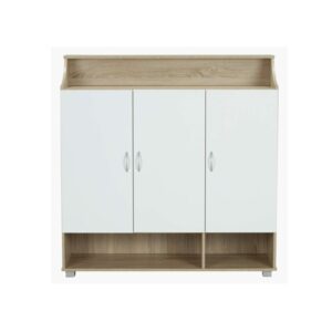Galaxy Design Emotion Shoe Cabinet-Sonoma Oak+White-20 Pairs