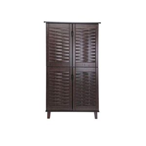 Galaxy Design Wooden Shoe Organiser With 4 Doors Size - 130 x 80 x 40 cm Color Dark Brown