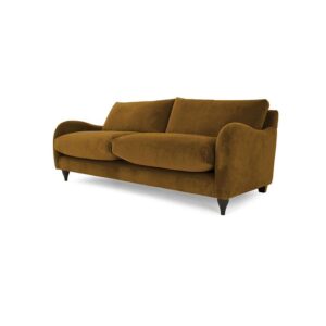 Galaxy Design Velvet Series Sofia 3-Seater Sofa - Velvet Fabric, Pure Wood Base, Light Brown Color GDFVLS-564-13