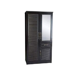 Galaxy Design 2 Door Wooden Wardrobe With 1 Drawer Size (100 x 200 x 55 cm) Color Wenge/Dark Brown