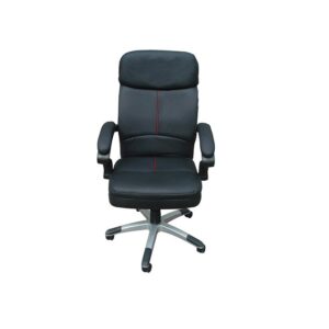 Galaxy Office Black Chair – Standard Design with Metallic Wheel Frame (GNAD-7048)