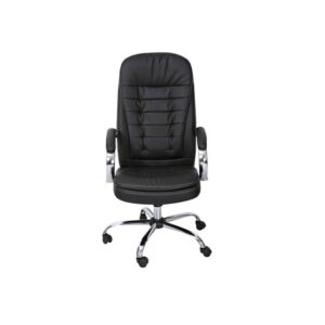Office Chair PVC Fabric with Wheels - Black by Galaxy